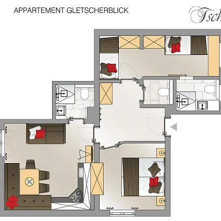 アパート Tschallener リート・イム・オーバーインタール